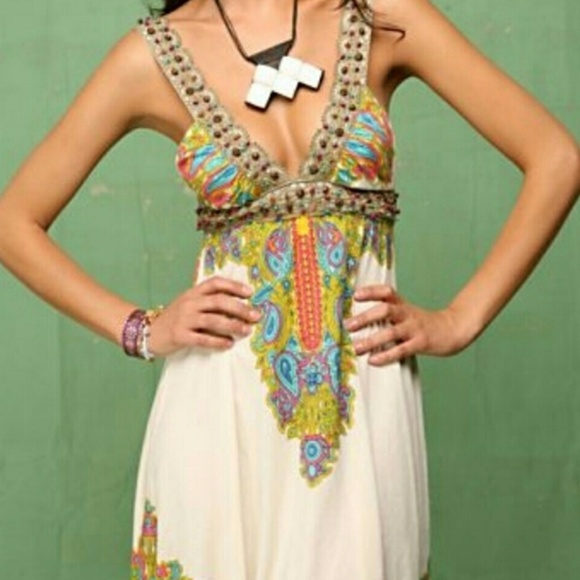 Free People Dresses & Skirts - XS Free People Beaded Print Dress